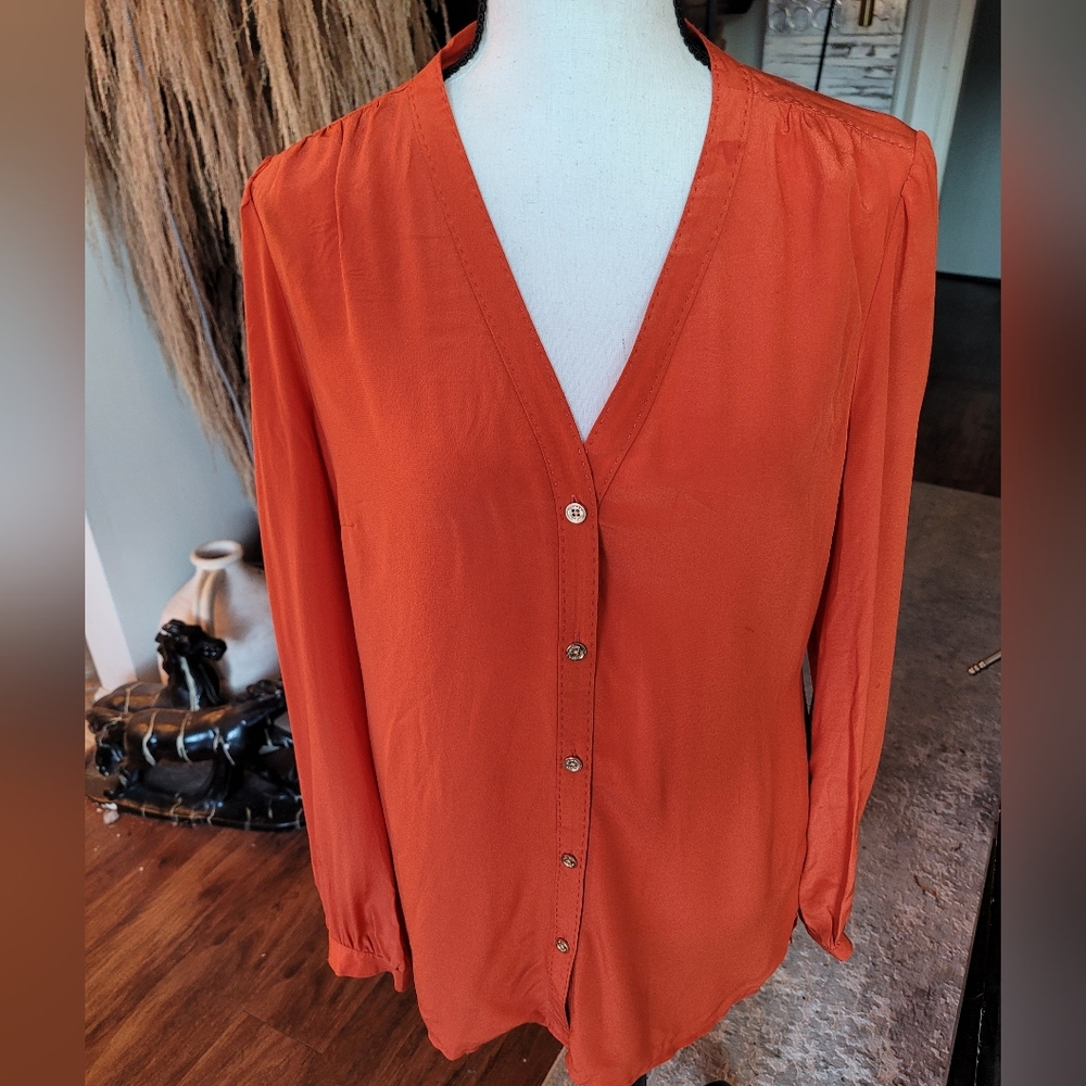 Tory Burch Vibrant Orange Blouse